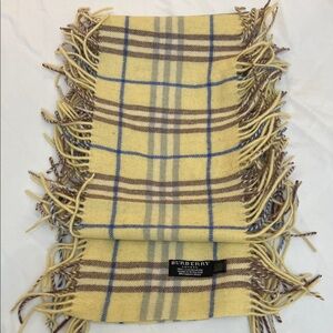 Burberry Yellow and Blue Checkered Scarf